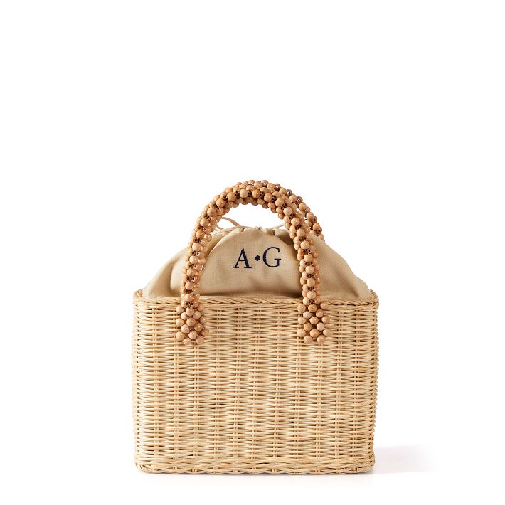 Isla Beaded Wicker Bag