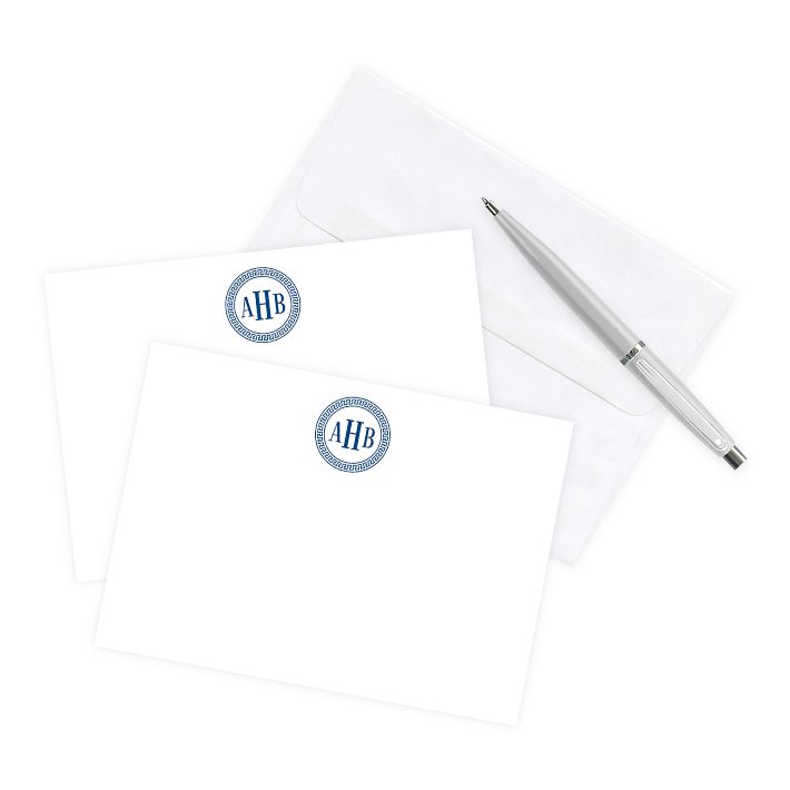 Monogrammed Correspondence Cards, Set of 25