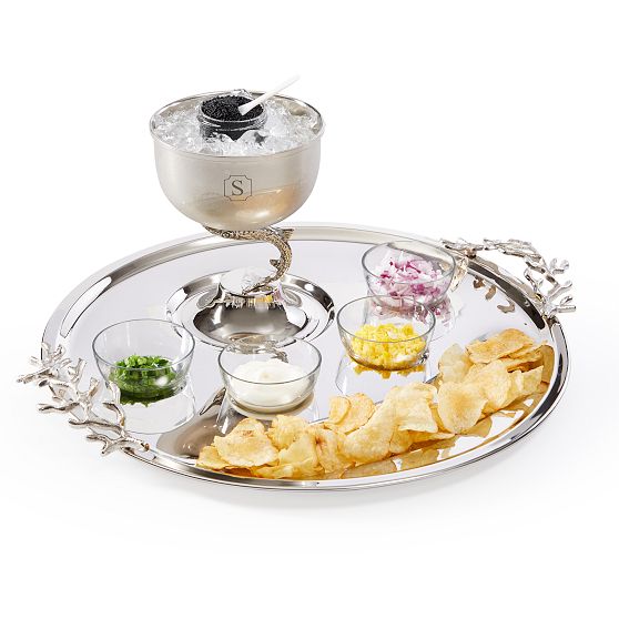 Silver Caviar Serving Stand