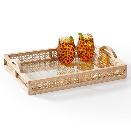 Cane and Wood Tray