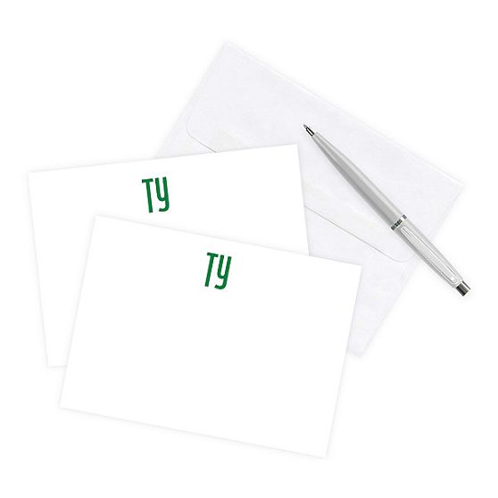 Monogrammed Correspondence Cards, Set of 25