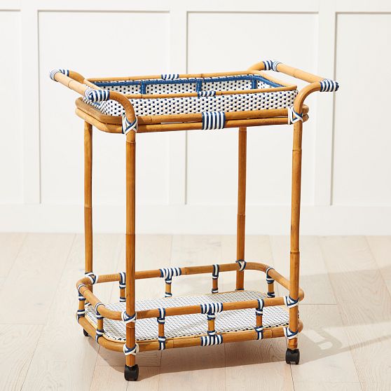 Rattan Bistro Bar Cart