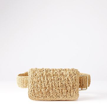 Antibes Handwoven Raffia Belt Bag Mark and Graham