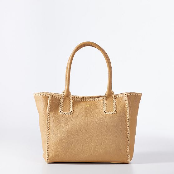 Handwoven Raffia Leather Tote