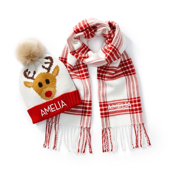 Kids Scarf and Reindeer Hat Gift Set