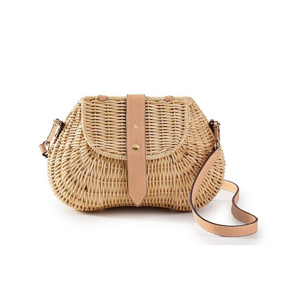 Wicker and Leather Crossbody