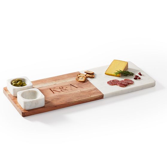 Wood &amp; Marble Charcuterie Board