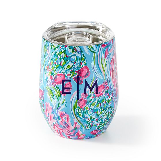 Lilly Pulitzer Monogrammed Stemless Wine Cup