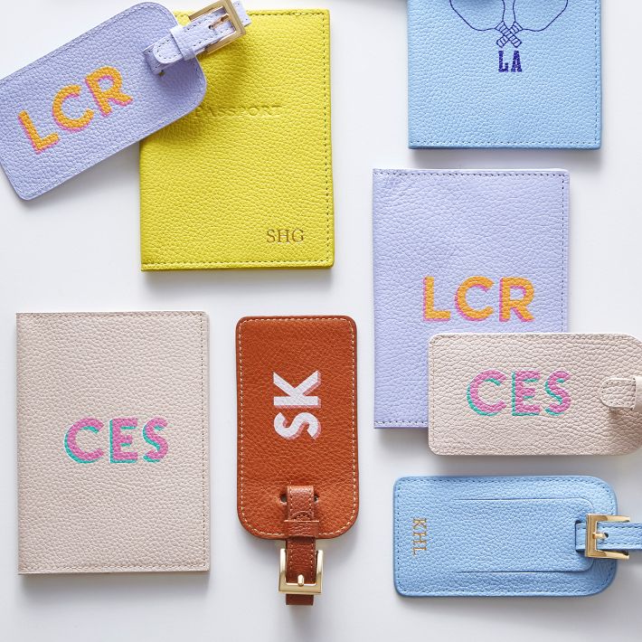 Leather Luggage Tag Passport Case Set Mark and Graham