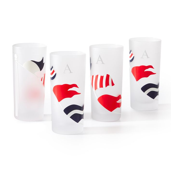 Nautical Flag Highball Glasses, Set of 4