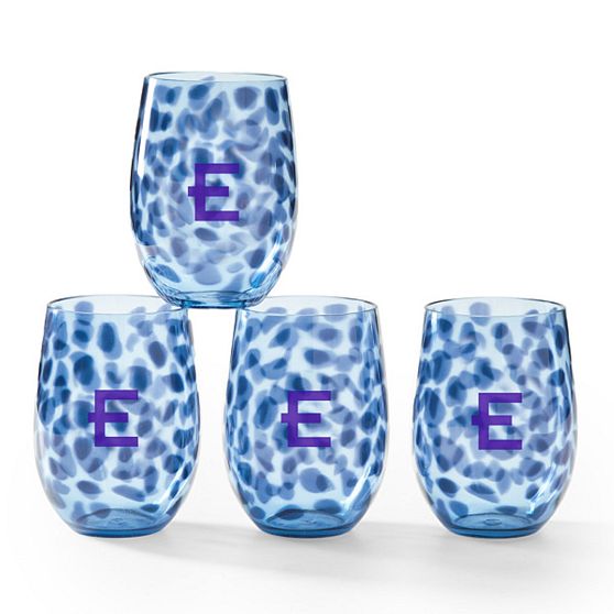 Animal Print Outdoor Stemless Wine Glasses