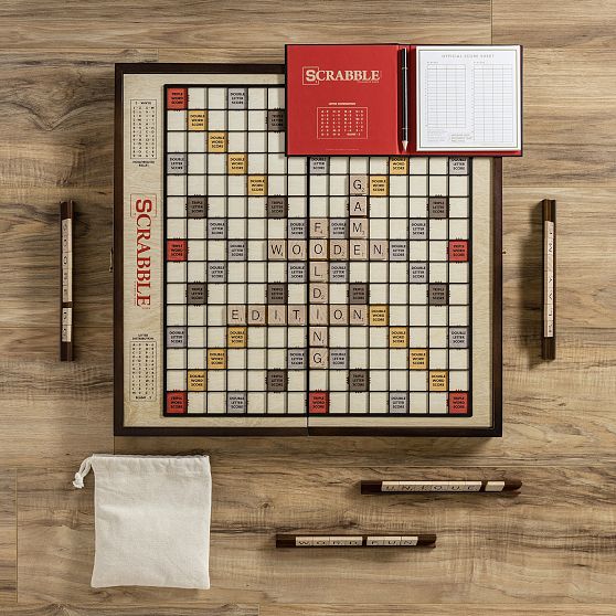 Scrabble Deluxe Vintage Edition Wood Game hot