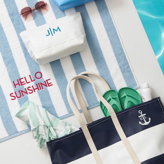 Mark &amp; Graham x Steele Stripe Waterproof Tote