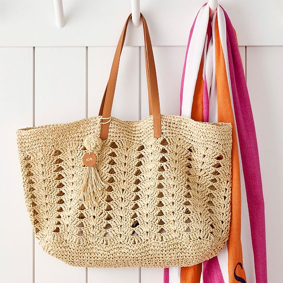 Crochet Straw Beach Tote