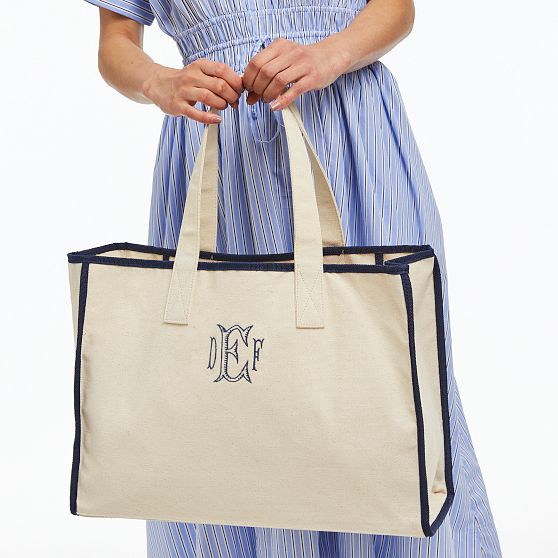 Personalized Color Trim Canvas Tote