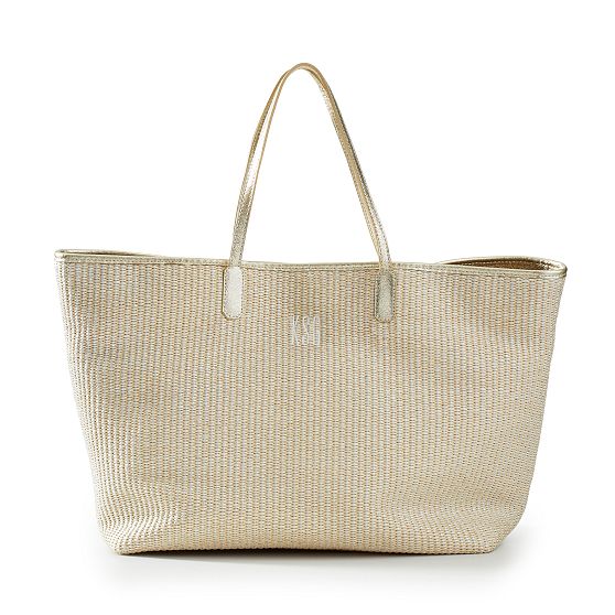 Italian Metallic Raffia Tote