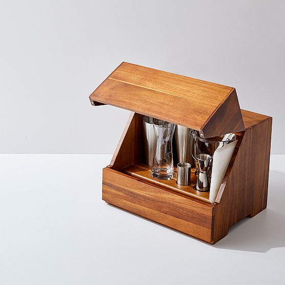 Madison Acacia Wood Tabletop Bar Set