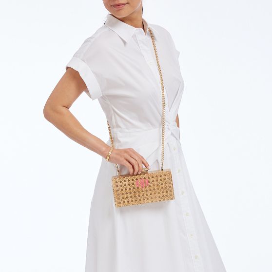 Rattan Hardshell Clutch