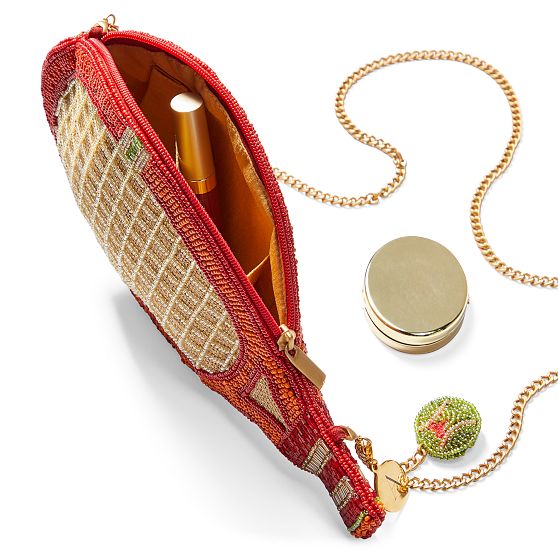 Beaded Tennis Racket Crossbody Bag