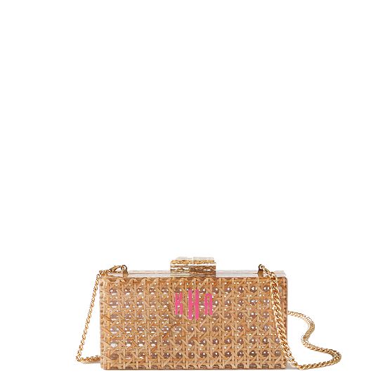 Rattan Hardshell Clutch