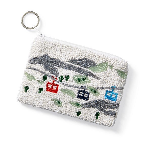 Ski Beaded Zip Pouch