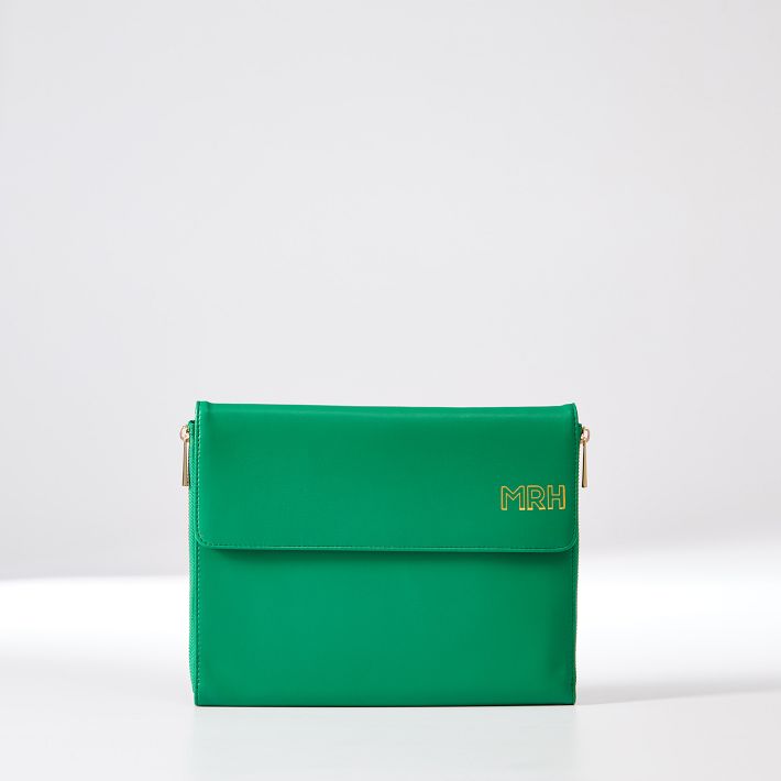 Green leather clutch online