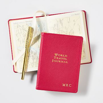 Personalized Leather Bound World Travel Journal | Mark and Graham
