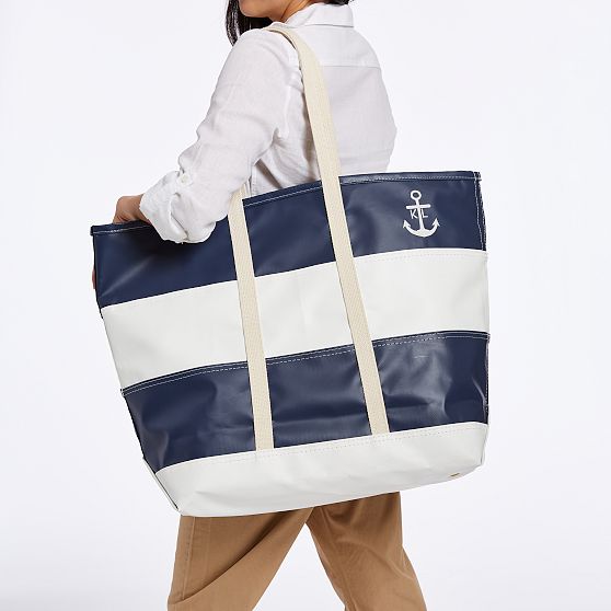 Mark &amp; Graham x Steele Stripe Waterproof Tote