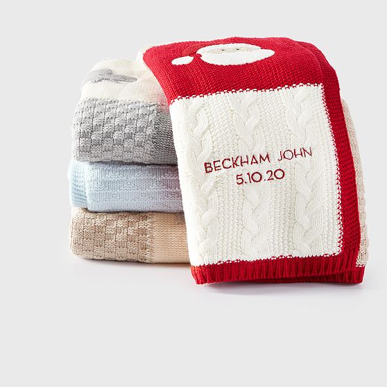 Pottery barn personalized blanket sale