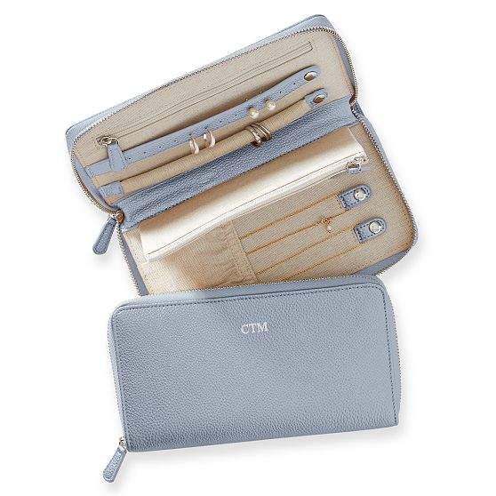 Travel Jewelry Zipper Case, Foil Debossed