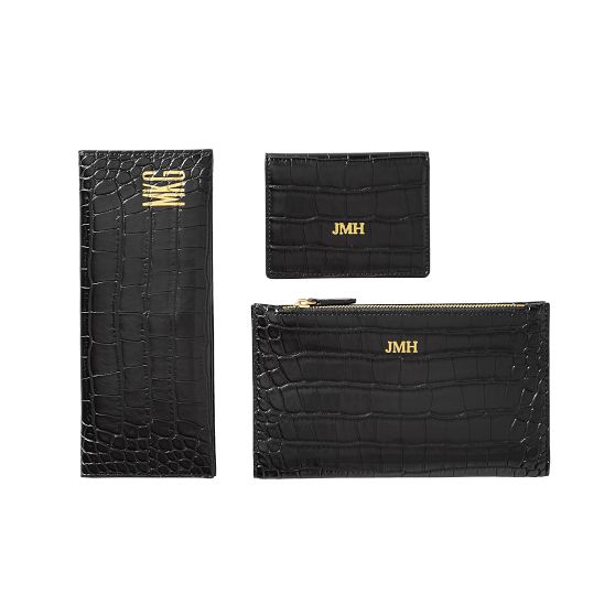 Chelsea Croc-Embossed Folded Wallet