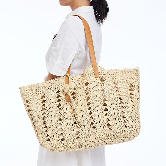 Crochet Straw Beach Tote