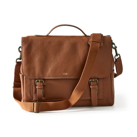 Mark & Graham Brown Leather Crossbody Laptop selling Bag