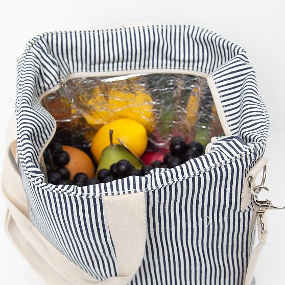 Pinstripe Cooler Tote Bag