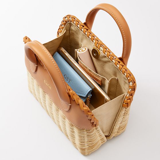 2023 New Fruit Baskets Cute Rainbow Clouds Woven Handbag Cotton  Seaside Holiday Snacks Storage Basket