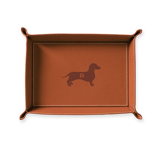 Rustic Leather Catchall Tray