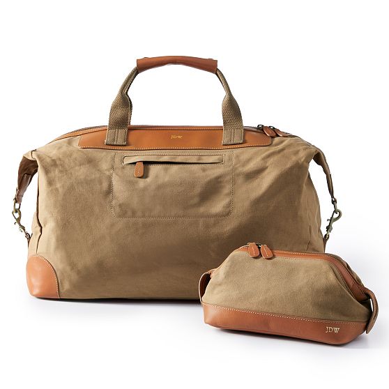 Beckett Waxed Canvas and Leather Travel Gift Set