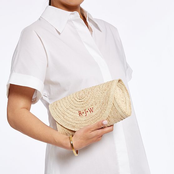 Palm Leaf Rounded Clutch