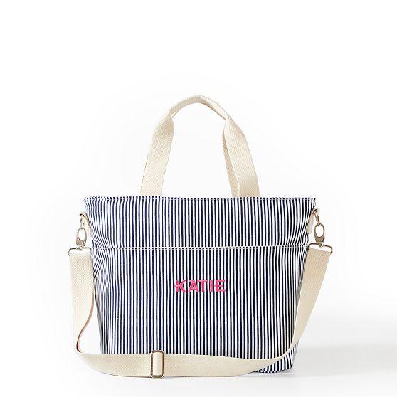 Pinstripe Cooler Tote Bag