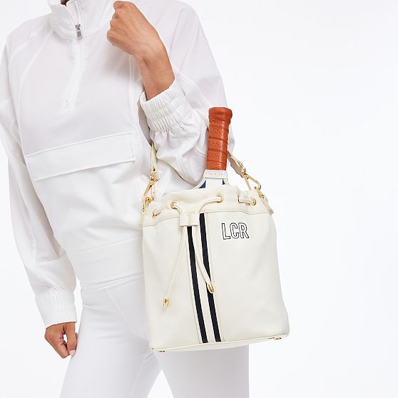 Sporty Stripe Drawstring Pickleball Tote