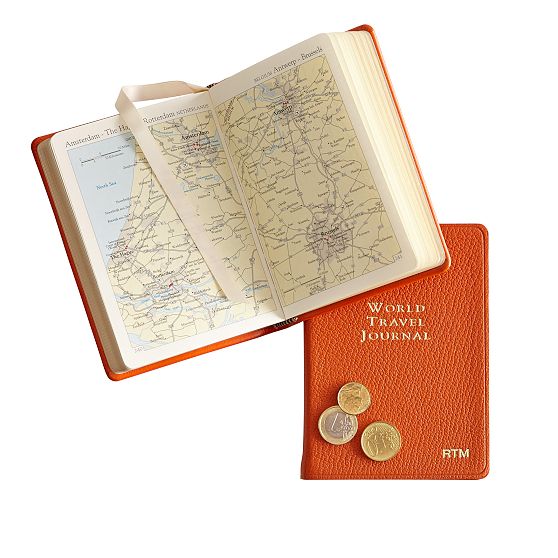 Leather Bound World Travel Journal