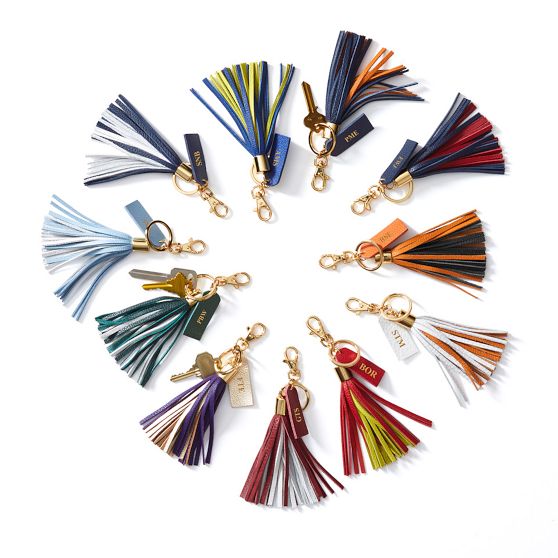 Multicolor Leather Tassel Keychain