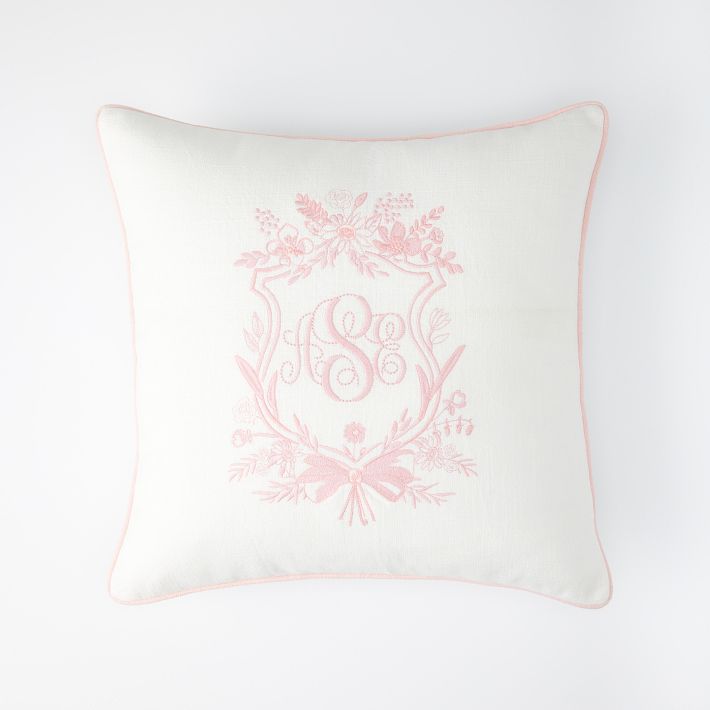 Bespoke Embroidered Crest Pillow Cover