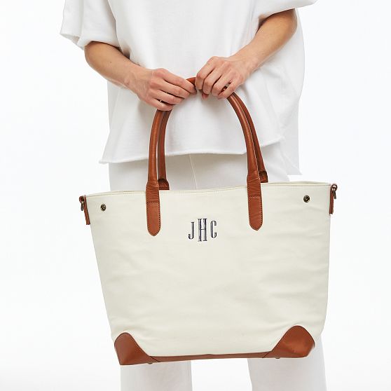 Canvas and Leather Travel Tote