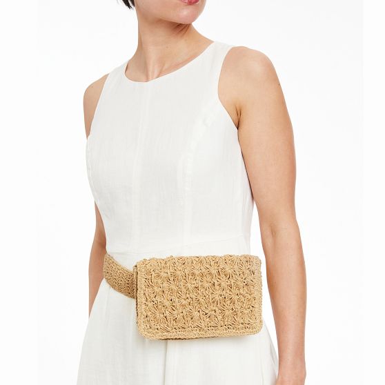 Antibes Handwoven Raffia Belt Bag Mark and Graham