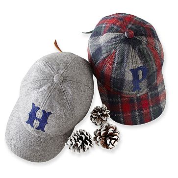 Gray Wool Initial Ball Cap Monogrammed Hats Mark and Graham