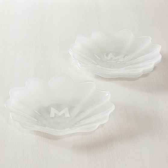 Glass Shell Plate, Set of 4