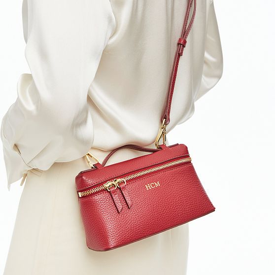 Top Handle Leather Crossbody Bag