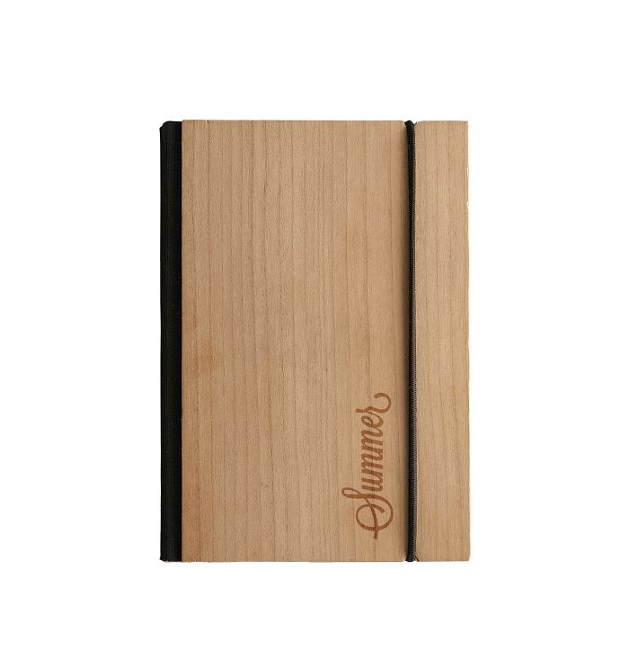 Bookbinder's Wood Paper Notebook Journal, Medium with Personalization