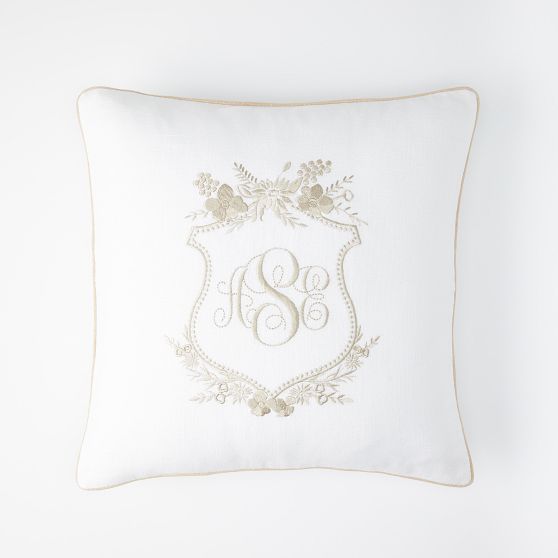 Bespoke Embroidered Crest Pillow Cover